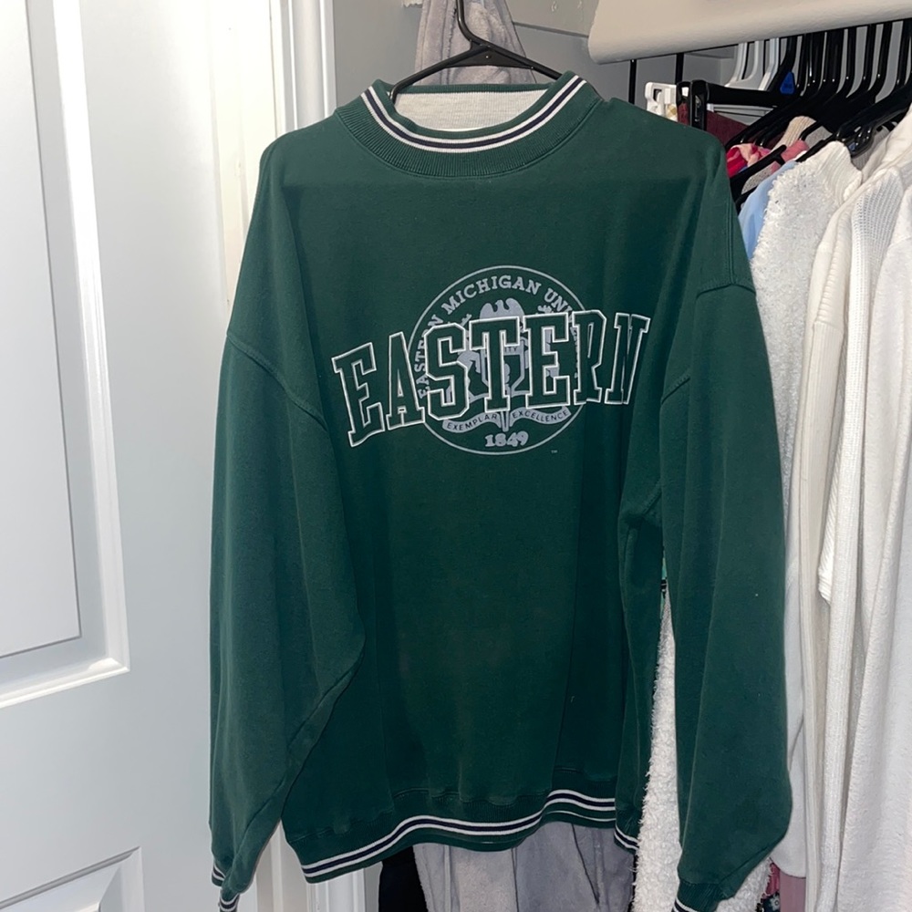 Oversized mock turtle neck crew neck